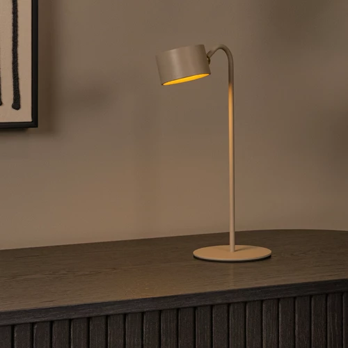 Lucide JOLAN - Lámpara de escritorio Recargable/Lámpara de pinza/Aplique de pared - Batería/acumulador - LED Dim to warm - 1x3,5W 2700K/5700K - Taupe - ambiente 1
